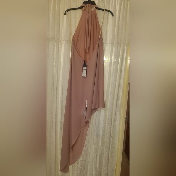 BCBGMaxazria Tea Rose Deborah Asymmetrical Halter Dress size 6 - Picture 4 of 5